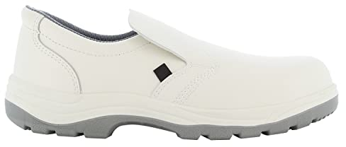SAFETY JOGGER Stahlkappen Sicherheits S2 Clog 39 EU - X0500 - Professioneller Arbeitsschuh für Damen oder Herren im Leder, ohne Schnürsenkel, ideal für die Küchen- oder Lebensmittelindustrie, Weiß