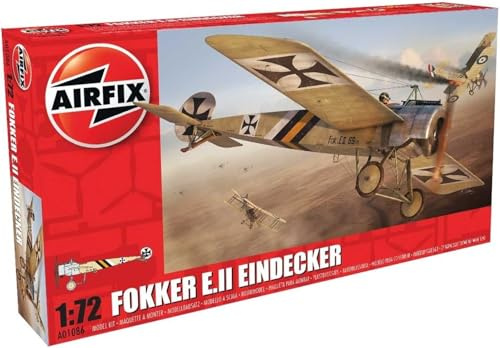 Airfix Standard Model Set - A01086 Fokker E.II Eindecker Model Building Kit - Plastic Aircraft Kits for Adults & Children 8+, Includes 35 Pieces - 1:72 Scale