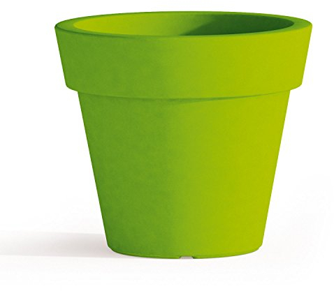 TKM Pot de Fleurs Begonia avec soucoupe en résine Rond H45 Vert Ø 50Cm