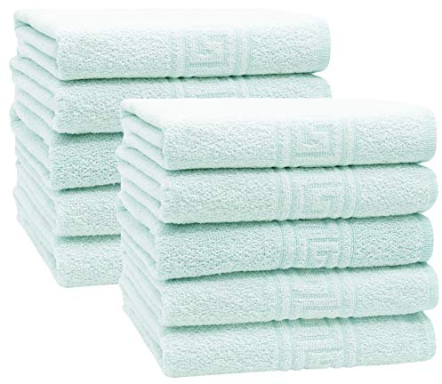 ZOLLNER 10er Set Handtücher, ca. 50x100 cm, Baumwollmix, 340g/qm, grün