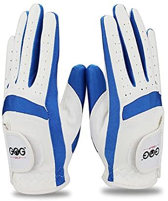 DawnDream Golf Handschuh Herren Golfhandschuhe for Kinder Stoff Tuch Jungen Mädchen blau Rosa Hände üben Linke und rechte Hand 1 Pair Golf Handschuhe (Color : Blue, Size : L Size 16)