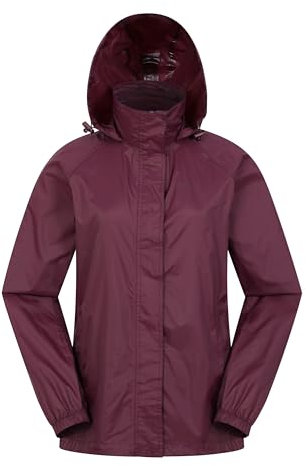 Mountain Warehouse Veste Pakka pour Femmes - Imperméable, Veste décontractée Pliable, Respirante, légère, Manteau Confortable pour Femmes - pour Les Voyages, la Marche Violet foncé 32