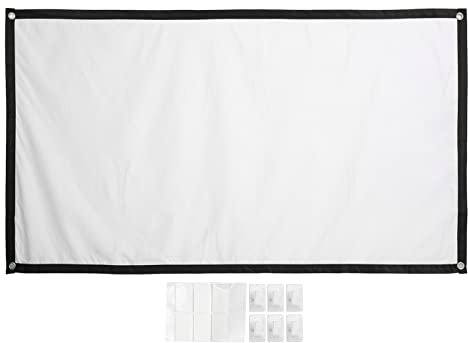 VBESTLIFE Projector Screen 72 inch, Foldable 16:9 HD High Density Projection Movies Screen with 4 Hooks for Home Theater Outdoor Indoor