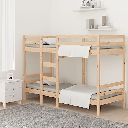 vidaXL Letto a Castello 75x190 cm in Legno Massello di Pino