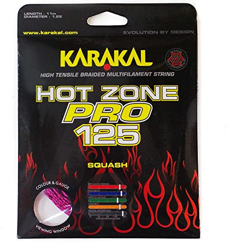 Karakal Hot Zone Pro 125 Squash-Saiten-Set, Farbe: Pink/Schwarz