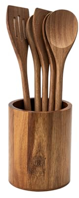 BF BILL. F SINCE 1983 Wooden Cooking Utensil Set, Kitchen Cooking Tools Kitchen Gadgets 6 Pieces Spoon & Spatula Mix Perfect for Nonstick Pots and Pans Cookware Turner
