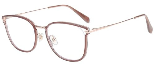 GUDVUE Blue Light Glasses, Computer/Gaming/TV/Phones Glasses for women, Anti Glare/UV400/Eye Strain, Cat Eye Rose Gold