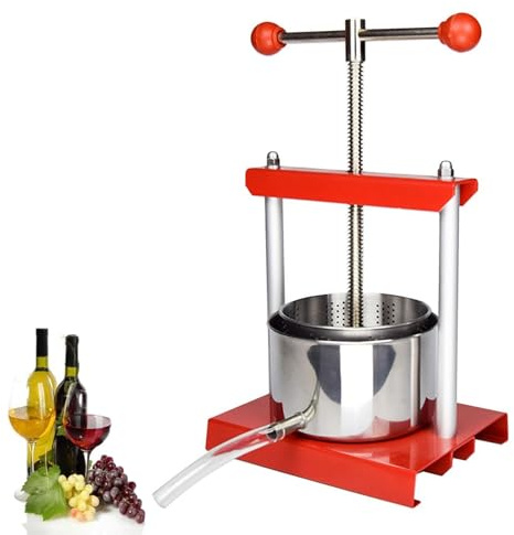 Exprimidor de hierro fundido, prensa de frutas, manual, capacidad de 2, 3 y 6 l, ideal for frutas blandas, uvas, verduras,jugos caseros,queso,tinturas de hierbas,aceite de oliva y miel.(2L)