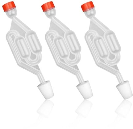 XBAIPIN Lot de 3 Tubes de Fermentation en Plastique + récipient de Fermentation Transparent + bonde de Fermentation, Ballon de Fermentation/Ballon de vin pour brasser de la bière, du vin et de la