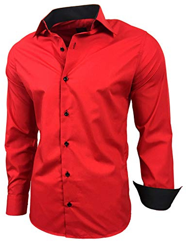 Baxboy R-44 Chemise à manches longues pour homme Coupe ajustée Repassage facile Pour costume et occasions professionnelles, mariage, loisirs