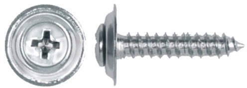 100 Phillips Oval Head 8 x 1 Chrome Sems Screws