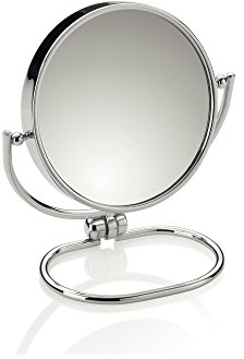 Kela Standspiegel, Franca, 1-/10-fach Vergrößerung, Ø 9 cm, Metall, 20640