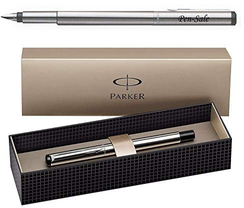 Personalised Engraved Parker Vector Stainless Steel M Nib Fountain Pen - Enter Your Custom Text