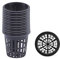 meiyaa 15-Pack 3 Inch Garden Slotted Mesh Net Cups, Heavy Duty Net Pots Slotted Mesh Wide Lip for Plant Net Pot Bucket Basket (Black)