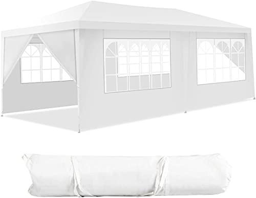 RELAX4LIFE Tonnelle de Jardin Extérieur 3x6 M avec 6 Parois Amovibles, Barnum 3x6 en PE Imperméable, Sac de Transport, Protection Solaire, Montage Facile, pour Marché Fête