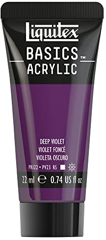 Liquitex 8870459 Basics Acrylfarbe - Dunkelviolett, 22ml Tube, lichtecht, wasserfest, zum Malen und Dekorieren von Holz, Metall, Keramik, Kunststoff, Leinwand