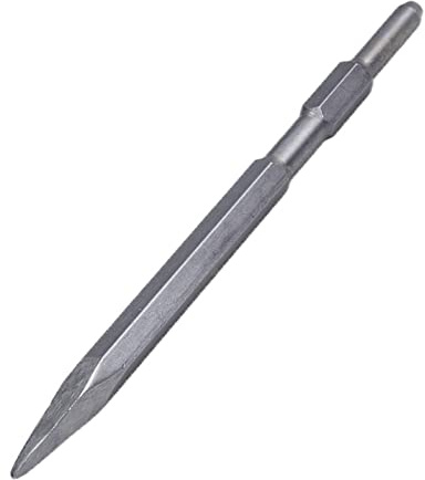Long Shank Point Chisel Hex Electric Pick Steel Chisel Bit for Concrete Granite Processing (17x280MM Point)