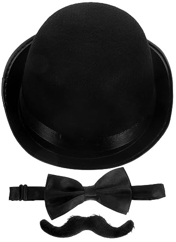 TOYANDONA Detective Magician Costume Hat Mustache Bowtie for Boys and Girls Dressing up Costumes Cosplay Accessories Detective Pretend Play
