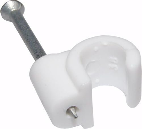 6mm -7mm Premium Coax Cable Clips: Organise Your RG6, RG7, CT100, and WF100 Cables (50, White)