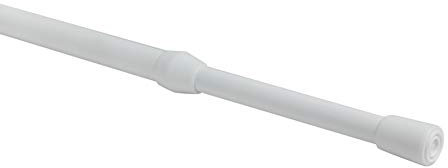 Extra Long Spring Loaded Tension Rod - 154-275cm - White - Metal - 13mm Diameter - For Voiles & Net Curtains