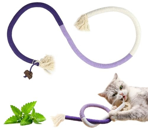 YANGCHUN Katzenminze-Spielzeug zum Beißen, interaktives Katzenspielzeug für Indoor-Katzen, Kätzchen-Zahnen, Kauspielzeug, Seil, gefüllt, natürliche Katzenminze, Katzenkauen, Zahnreinigung,