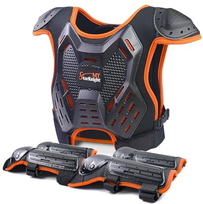 StarknightMT Kids Dirt Bike Gear - Youth Motorcycle Riding Protective Gear ATV Chest Protector Motocross Armor Suit for Boys Girls Mountain Biking Cycling, Orange