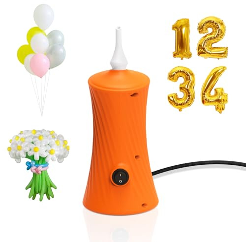 Kusamue Balloon Pump Electric Air Pump for Long Balloon Inflator Blower Machine for Birthday Party Celebration Balloons Decorations for Twisty Animal Balloons(Orange)…