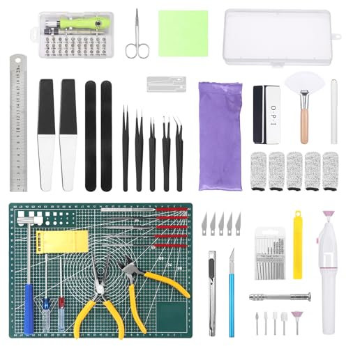 Roxanex 101 pièces d'outils de modélisme kit, d'outils de Construction pour Hobby kit d'outils de modélisme kit d'outils de Base pour réparer et réparer Les maquettes de Voitures Gundam
