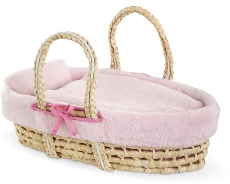 Accessoires poupons - COROLLE - Ensemble Couffin Peluche Rose - pour poupons 36 et 42 cm - des 3 ans