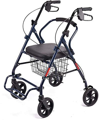 JKJZSALJ Rollator Pieghevole Rollator Walkers Rollator Walker Seat/Rollator Pieghevole A 4 Rulli, Pieghevole, Telaio in Ferro Resistente Supporta Gli Anziani Acquista Rollator Leggero