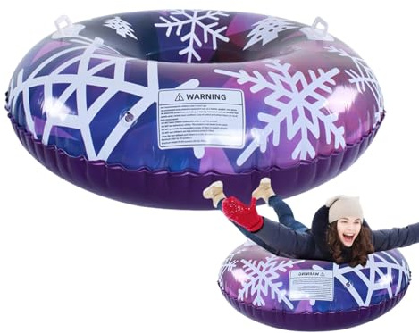 Tubos de Nieve para Trineo,Trineo de Nieve para Adultos, Tubo de Nieve Resistente de Trineo Inflable de PVC, Juguetes de Invierno Resistentes al Desgaste, Trineo de Nieve para niños y Adultos