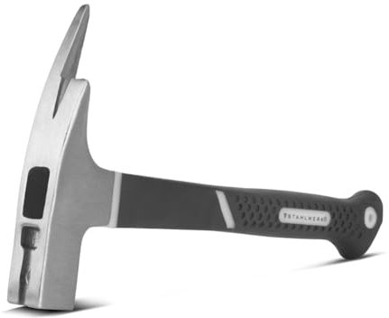 STAHLWERK Martillo de carpintero de acero al carbono forjado | Martillo de garra robusto con mango de fibra de vidrio antideslizante | Martillo de carpintero | Martillo de techado | Martillo de fibra