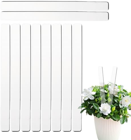 Etichette per piante - 10 pezzi marcatori impermeabili acrilici trasparenti | Segnatag identificativi per piantine, vasi, fiori, ortaggi, erbe aromatiche in serra giardino vivaio terrazzo