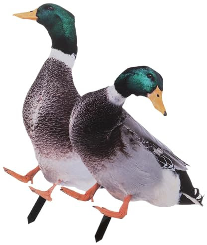 Milisten 2Pièces Statue de Canard pour Jardin Sculptures Décoratives Réalistes pour Pelouse et Cour Extérieure