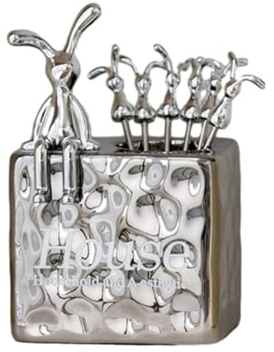 Juego de tenedores de frutas de acero inoxidable con soporte único, tenedores de postre, tenedores para tartas para el hogar comedor y fiestas, tenedor de frutas