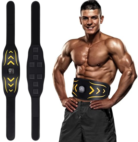 Profey EMS Bauchmuskeltrainer, Bauchmuskeltrainer Elektrisch mit 10 Modi 30 Intensitäten, EMS Trainingsgerät Typ-C Aufladung für Bauchmuskel Muskelaufbau, Nzeige des Kalorienverbrauchs