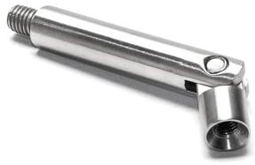 PRIOstahl Goupille de connexion support de main courante - 1 goupille réglable (avec articulation) Ø 14 mm - Longueur : 75 mm avec filetage extérieur : M8 et filetage intérieur : M6 pour main courante