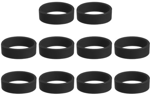 QUARKZMAN 10 stycken silikongummiband halkfria 3,5 cm (1,22 tum) platta elastiska gummiband för böcker fällor konst presentpapper sladdhållare svart