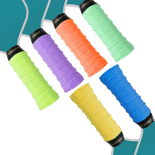 APLZGMG 6 pezzi di nastro per impugnatura per racchette da tennis, nastro antiscivolo, autoadesivo, cinghie per impugnature overgrip, grip nastro, impugnatura per racchette da tennis, bacchetta da