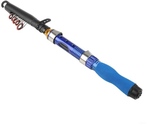 Gdfnmogo Telescopic Carbon Fishing Rod, 1M–1.5M Portable Lightweight Rod for Travel, Camping & Freshwater Angling, Compatible with Mini Reels(BLUE)