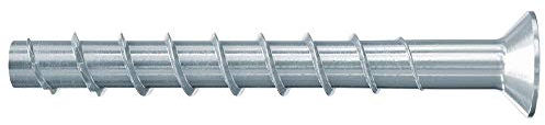 fischer UltraCut FBS II 10x120 65/55/35 Senkkopf, leistungsstarke Betonschraube (50 Stk.), Schraube für den Innenbereich, Senkkopfschraube zur sicheren Befestigung in Beton & Mauerwerk, grau