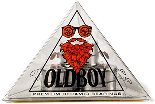 Oldboy Ceramic Skateboard Bearings - Set of 8, Longboards, Inline Skates, Rollerblades, Super Lube Ball Bearings, Skateboard Accessories (608RS ZrO2 at 8 x22 x7 mm) (Ceramic)