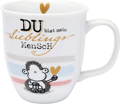 Sheepworld 46941 - Taza de porcelana (40 cl), diseño de hombre con impresión dorada