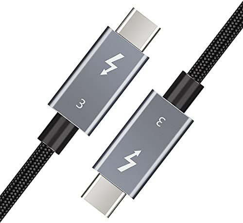 Câble Thunderbolt 3 de 0,7m | prend en charge 100W d'énergie | Câble de charge 70cm / Transfert de données à 40Gbps, USB-C vers USB-C, compatible avec SSD externe, eGpu Type-C MacBooks, iPad Pro