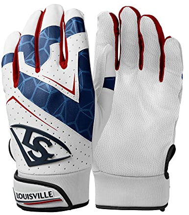 Louisville Slugger Adult Genuine 2.0 Batting Gloves - USA, Large