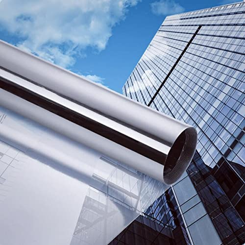 Cinbee Sonnenschutzfolie Fenster innen oder außen 60x200 cm, Selbstklebende Spiegelfolie Fenster Hitzeschutz, Reflektierende Fensterfolie Sonnenschutz, UV Schutzfolie Selbsthaftend Dachfenster