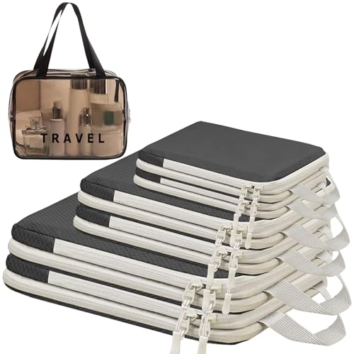 SWIHELP Organizador Maleta Cubos de embalaje de compresión, Set 7 en 1 bolsas organizadoras de viaje, expandibles, esenciales para maletas organizador de equipaje