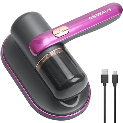 ROTRES Aspirador de Cama UV inalámbrico Aspirador de ácaros del Polvo, Limpiador de colchón inalámbrico de Mano, Lámpara germicida para Camas, Almohadas, Limpieza de sofás