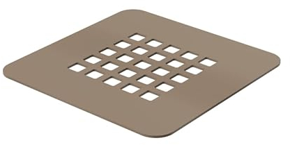 ERCOS Rejilla Cubretapón para Plato de Ducha Stone, Acero Inoxidable, Fácil de Limpiar, 125x125 mm, Color Arena Opaco