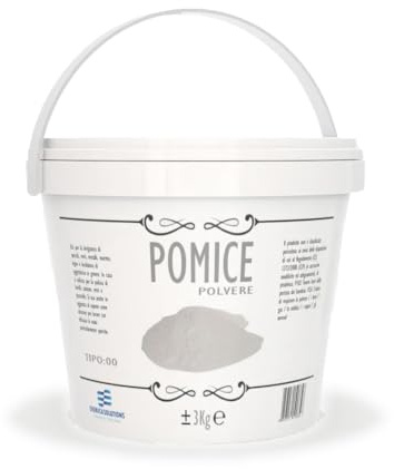 Pomice in Polvere tipo 00, Secchio con maniglia da 3 kg, polvere fine, vari utilizzi